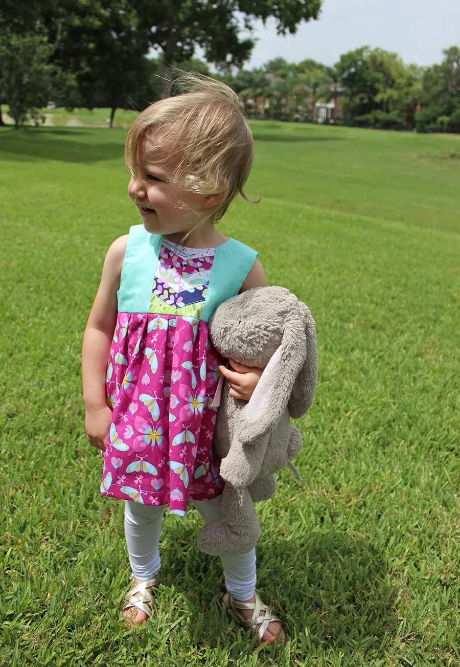 With her favorite bunny-bear.