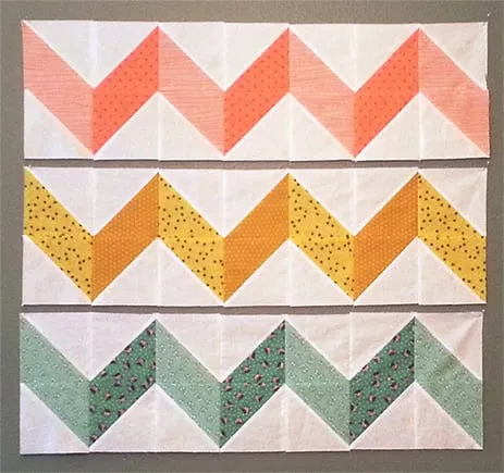 Yes, another chevron quilt. I know they're everywhere right now, but I love HSTs, and no matter how I rearranged my individual blocks, they just kept coming up chevrons!