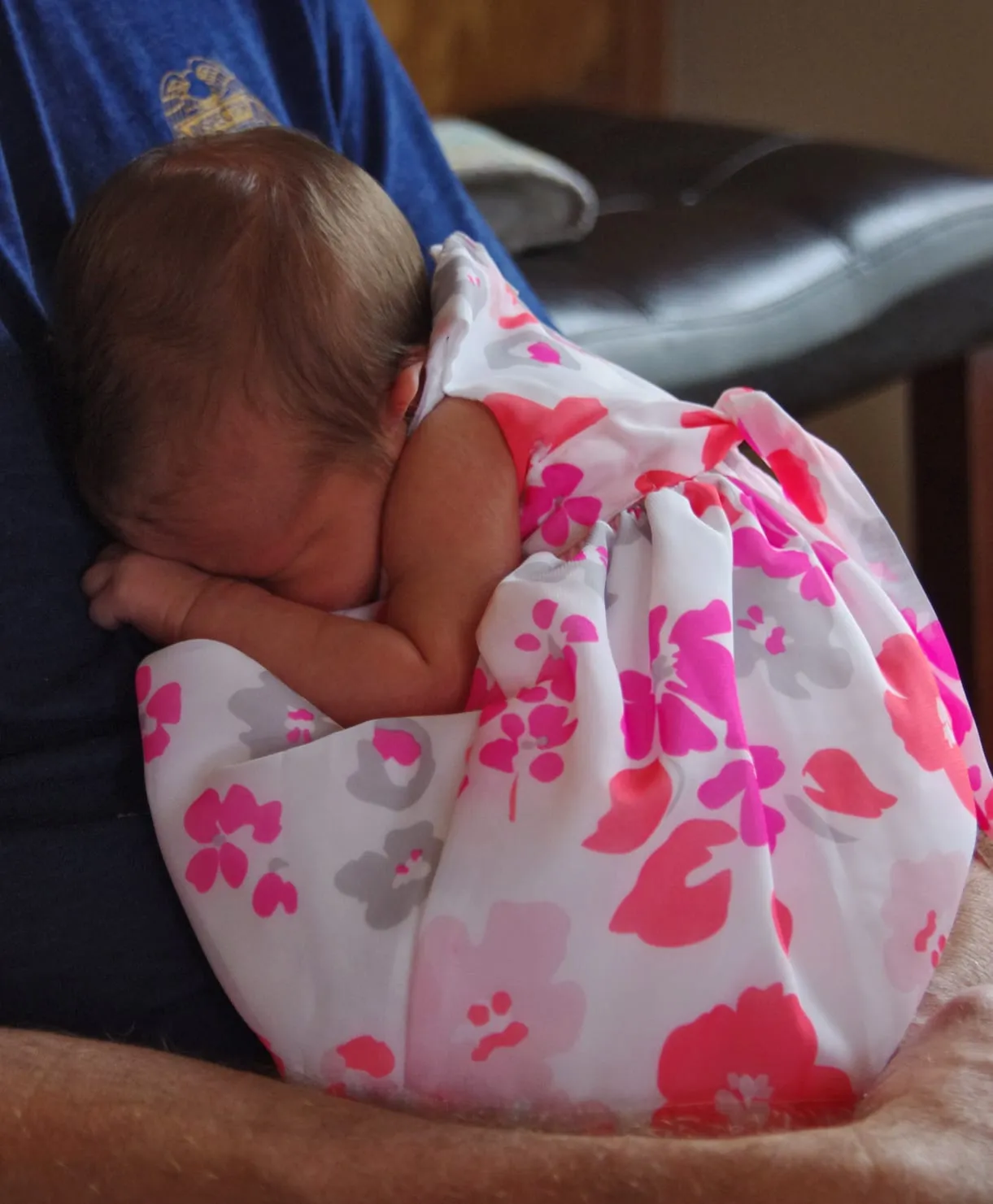 Snuggling with daddy.