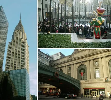 The Empire State Building (my personal favorite), Grand Central Station and Rockefeller Center.