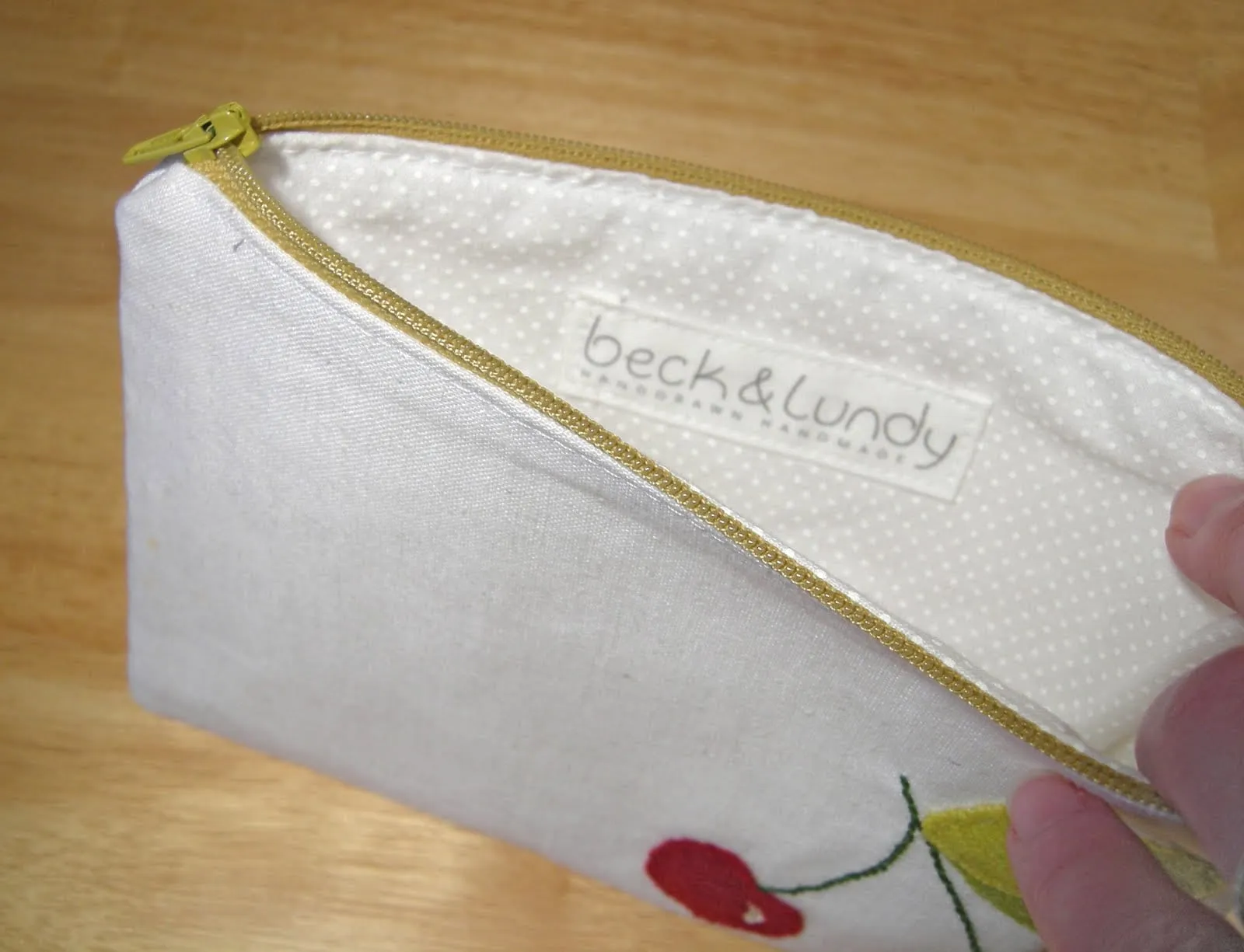 Love this white on white dotted fabric, subtle but fun!