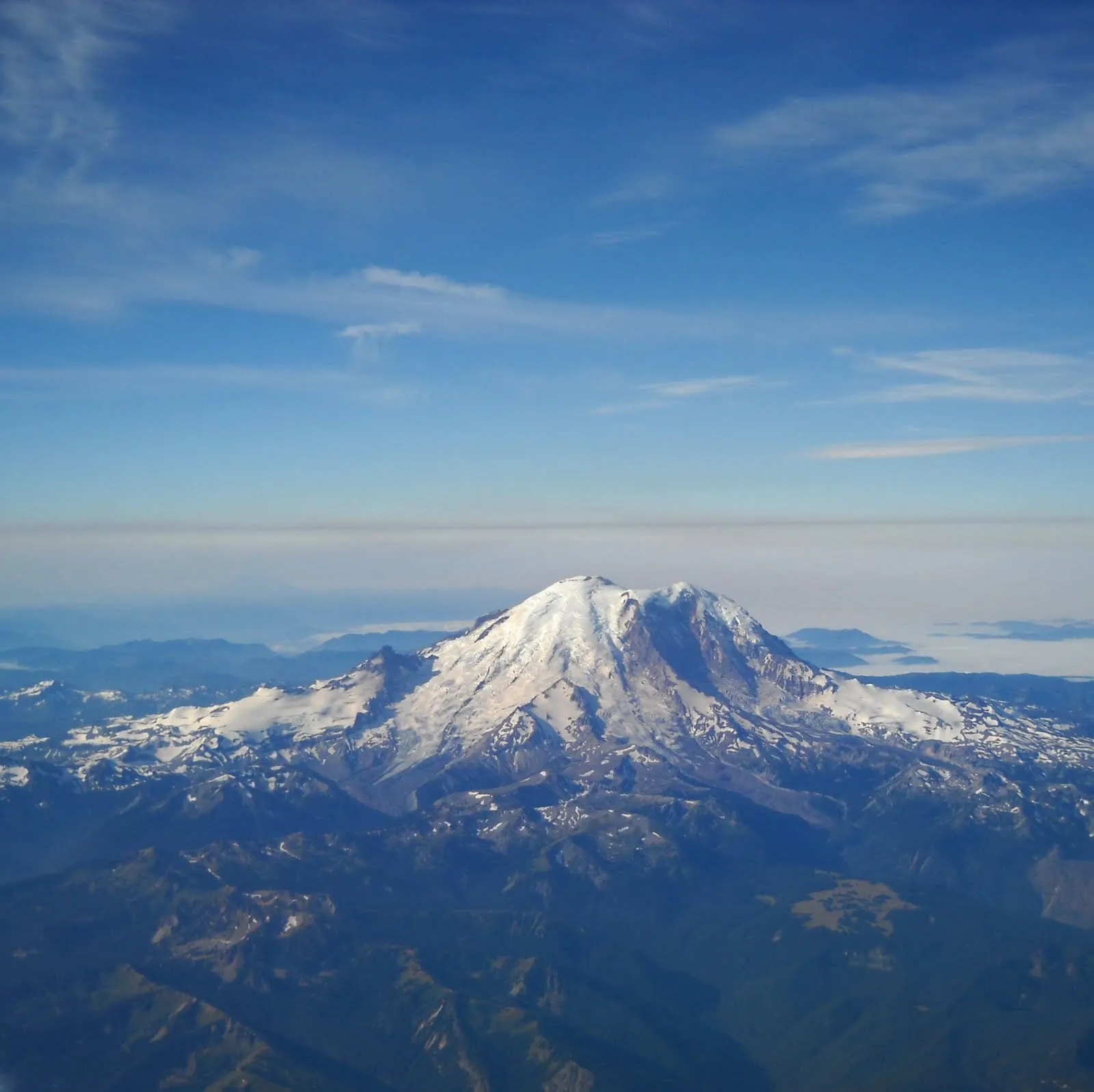 One of a series of inactive volcanoes we flew over.